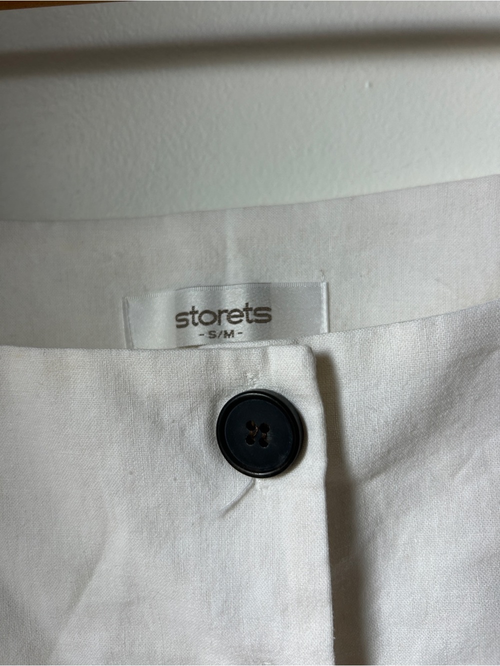 Storets Linen White Square-Neck Button Front Ruffle Sleeve Top - Picture 2 of 3